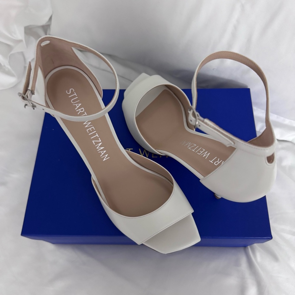 Stuart Weitzman White Heels 11.5 - Picture 3 of 6